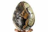 Septarian Dragon Egg Geode - Black and Brown Crystals #160228-2